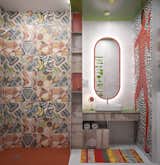Kiev, Ukraine
architect: Alona Chezghanova, studio ' Noor design'
2018

Design of a bathroom interior. Gorgeous poster of tattooed men was created by Keith Haring in 1984.