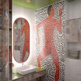 Kiev, Ukraine
architect: Alona Chezghanova, studio ' Noor design'
2018

Design of a bathroom interior. Gorgeous poster of tattooed men was created by Keith Haring in 1984.