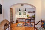 Second floor kitchenette. Reclaimed cast iron sink from chicago firehouse. 