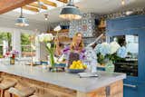 Kitchen: Popham tile, reclaimed barn wood island, Waterstone copper faucet, sub-zero refrigerator, custom cabinets by RAMCO. Added 10’ skylight. 