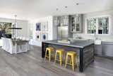 Zinc countertop on island wrapped in barnwood