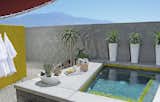 Outdoor, Back Yard, Raised Planters, Hot Tub Pools, Tubs, Shower, Concrete Fences, Wall, Walkways, and Hardscapes  Photo 13 of 13 in Escape to a John Lautner Micro-Resort in the Californian Desert