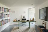 Office, Shelves, Library, Chair, Study, Desk, and Terrazzo  Office Terrazzo Shelves Desk Photos from Explore a Prefabricated House For Sale in England That's Clad With Cor-Ten Steel