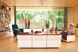 Designed by architect Jonathan Bowman in 1957, this remodeled ranch house in Austin, Texas, stays true to its midcentury heritage with a modular 620 Chair Program from Dieter Rams, Artemide’s classic Tolomeo floor lamp, and a Portofino Bergère chair designed by Rodolfo Dordoni for Minotti.