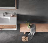Bath Room, Slate Floor, Drop In Sink, and Stone Slab Wall The 45º furniture collection by Blu Bathworks is handcrafted with quality and sustainable materials with the lowest formaldehyde emissions in the world.  Photo 5 of 5 in 4 Decluttering Tips From Organizing Master Marie Kondo