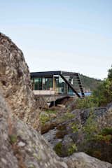 Exterior, Cabin Building Type, House Building Type, Green Roof Material, and Flat RoofLine  Photo 10 of 11 in A Norwegian Summer Cabin Embraces the Rocky Terrain