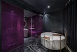Bath Room, Recessed Lighting, Porcelain Tile Floor, Freestanding Tub, and Enclosed Shower  Photo 14 of 18 in Vue Hotel Hou Hai by Dwell from A Hotel in Beijing Fuses Chinese History With Cosmopolitan Style