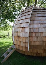 Exterior, Prefab Building Type, Cabin Building Type, Wood Siding Material, and Dome RoofLine  Photo 9 of 16 in You Can Buy Your Very Own Prefabricated Escape Pod