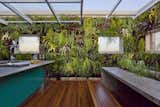 Dining Room, Bar, and Medium Hardwood Floor  Search “14-smart-designs-made-usa” from Living Green Walls Bring Jungle Vibes Into a Brazilian Apartment