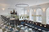Dining Room, Wall Lighting, Chair, Table, Pendant Lighting, and Bench  Photo 3 of 21 in Restaurant by Vincent Briand from A Historic Church in London Hosts a New Cantonese Restaurant and Art Gallery