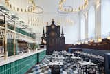 Dining Room, Pendant Lighting, Table, Bar, Bench, Chair, and Wall Lighting  Photo 1 of 8 in Restaurant by Chloe Mock from A Historic Church in London Hosts a New Cantonese Restaurant and Art Gallery
