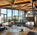 Living, Pendant, Coffee Tables, Chair, Recessed, Bookcase, Medium Hardwood, Sectional, and Rug Friday 1 chairs by Avenue Road face far-reaching views.  Living Bookcase Sectional Coffee Tables Recessed Photos from An Angular Mountain Retreat in Colorado Captures Breathtaking Views