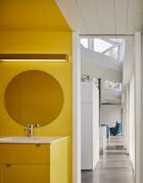 A cheerful yellow bathroom