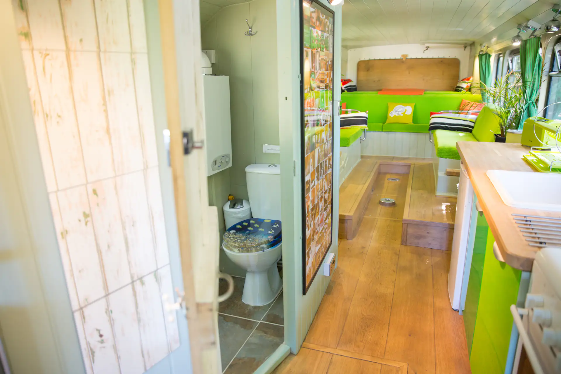A quick peek inside the eccentric interior.