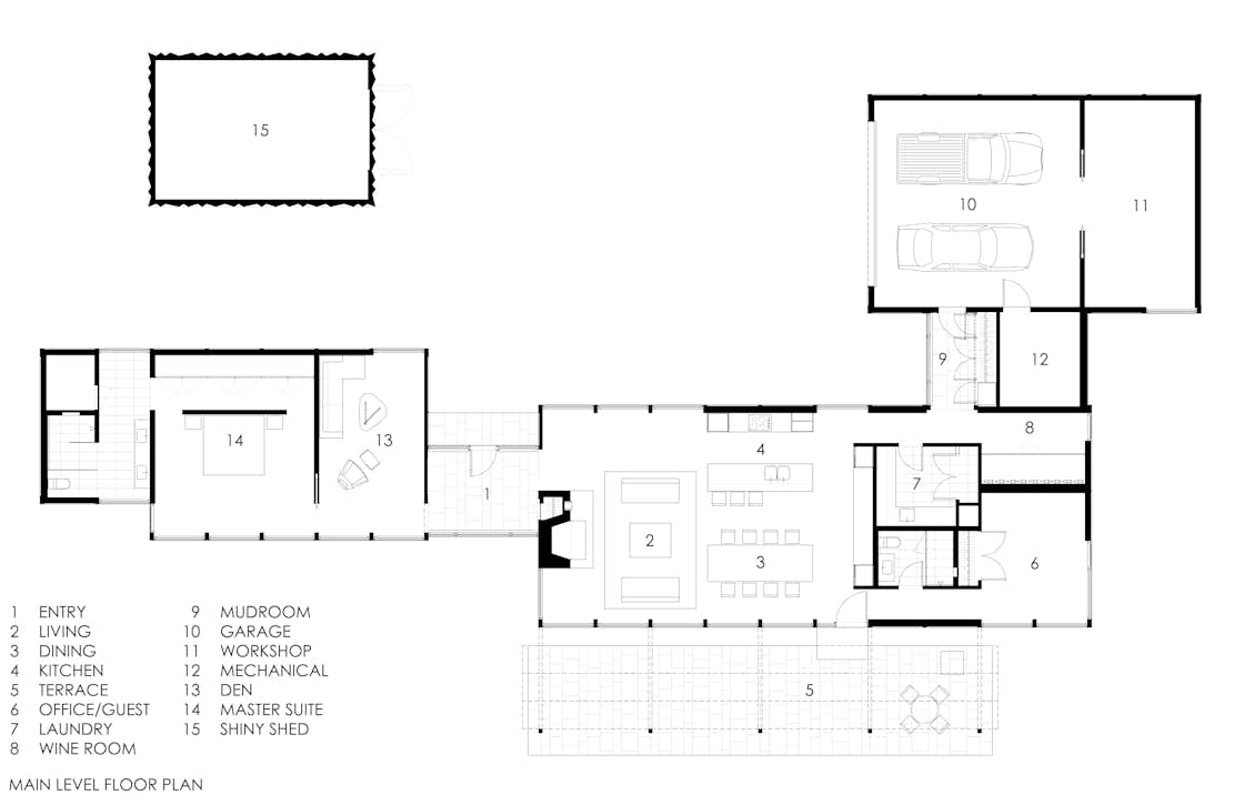 Photo 16 of 16 in This Glass House and "Shiny Shed" Merge With Nature