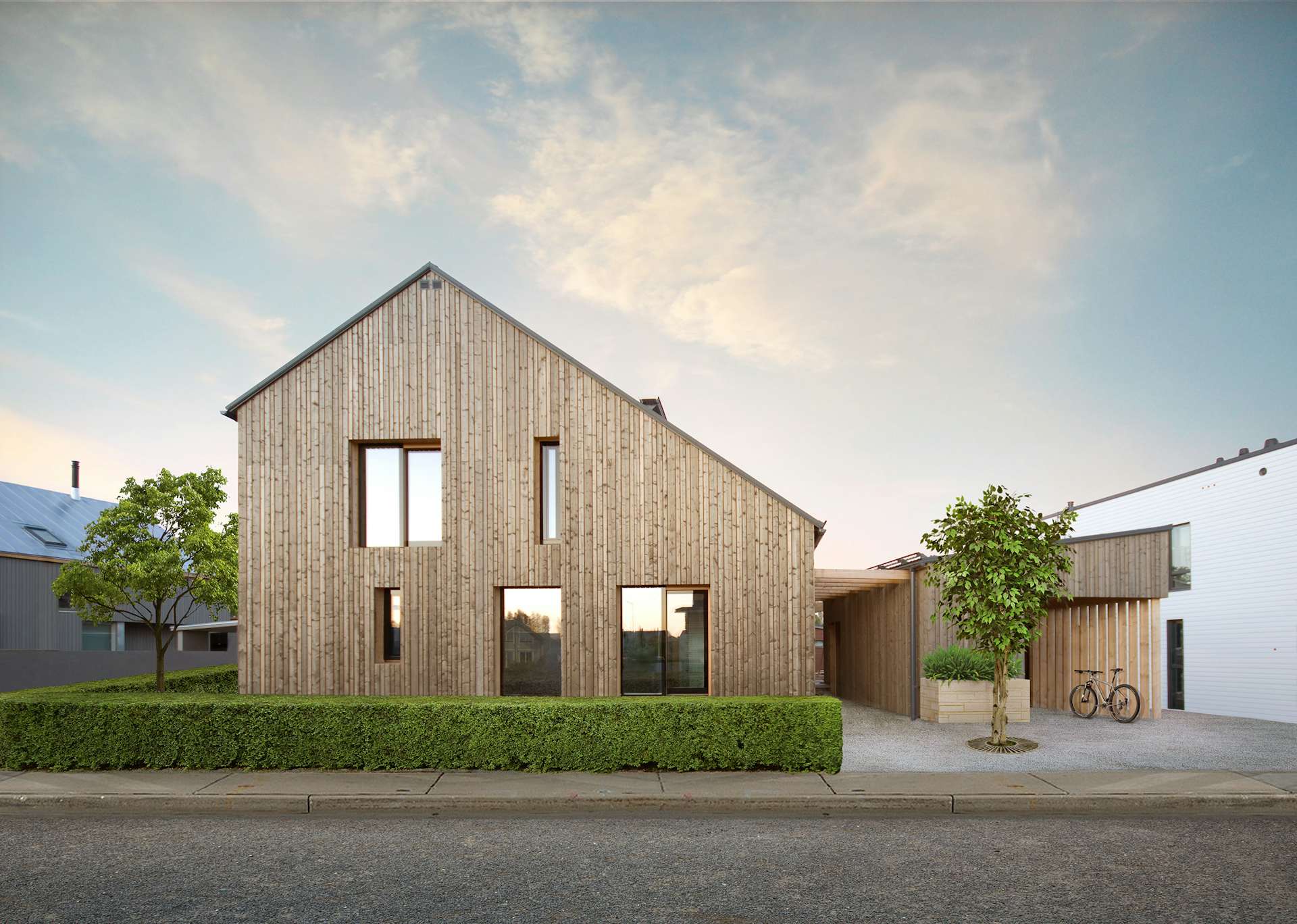 Architects Jaakko and Elizaveta Parkkonen designed and built the Savukvartsi model by Finnish kit home company Honka as their own city home, which they share with their parents and children.