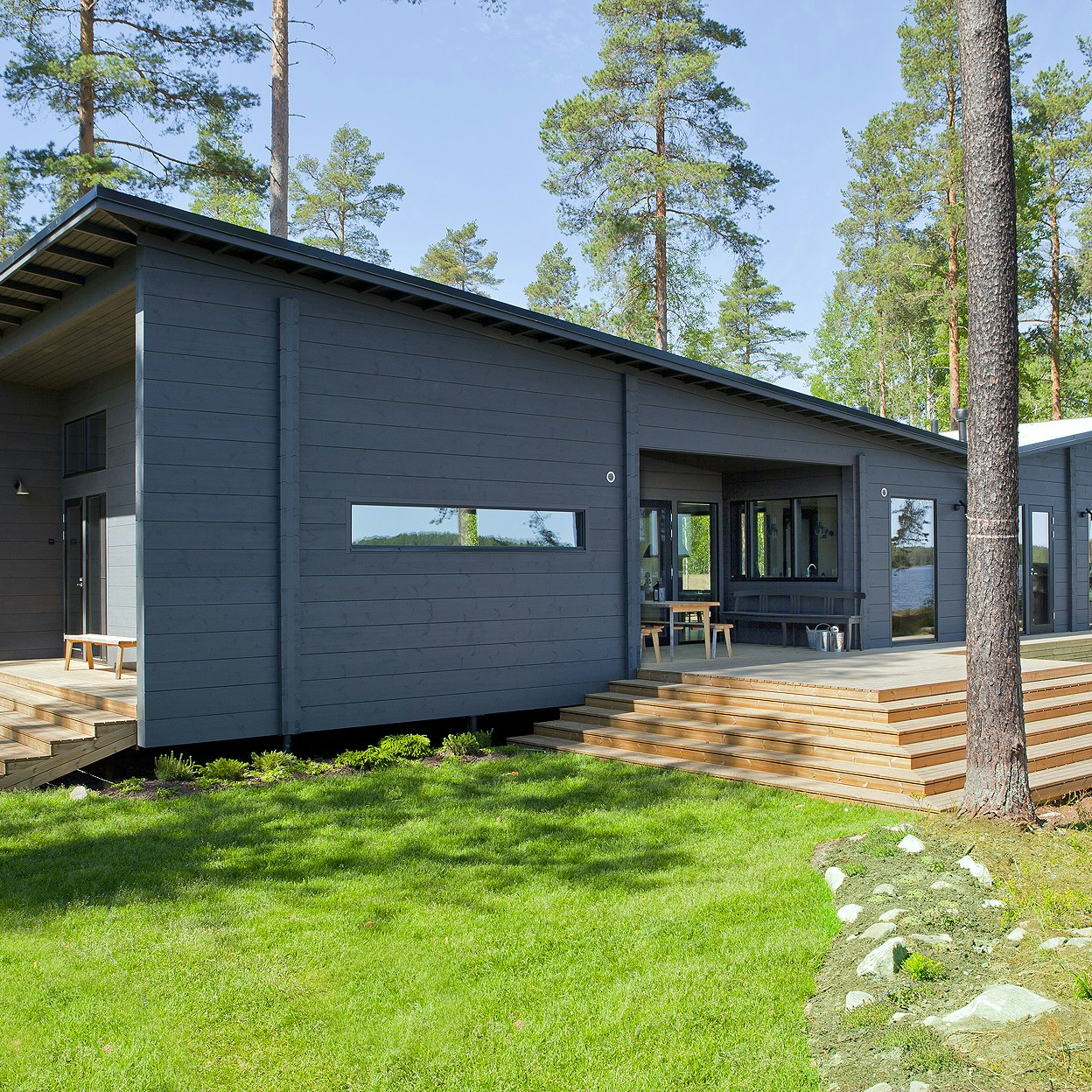 Modern Log Cabin Custom Built Nsm Modern Blufftop Nevada Home Soaks In
