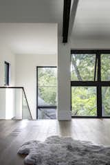 Large glass windows bring in ample amounts of natural light.