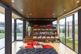 A look at the stepped library, which also serves as a lounge area for all to enjoy.