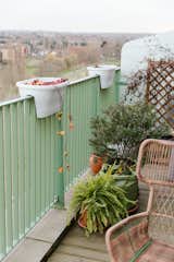 Outdoor, Metal Fences, Wall, and Raised Planters Above, the chair is from Made, and the flower pots are from Habitat.

  Photo 6 of 10 in Peek Inside This Wallpaper Designer's Whimsy London Home
