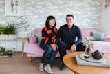 Living Room, End Tables, Sofa, Medium Hardwood Floor, and Coffee Tables Because this was their first home purchase, Zeng admits she was a little obsessive about making it perfect. She used inspiration boards and mock-ups to help her visual each room.

  Search “公司发现病假条是假的怎么办诚信排版，办Zheng+薇：772794141” from Peek Inside This Wallpaper Designer's Whimsy London Home