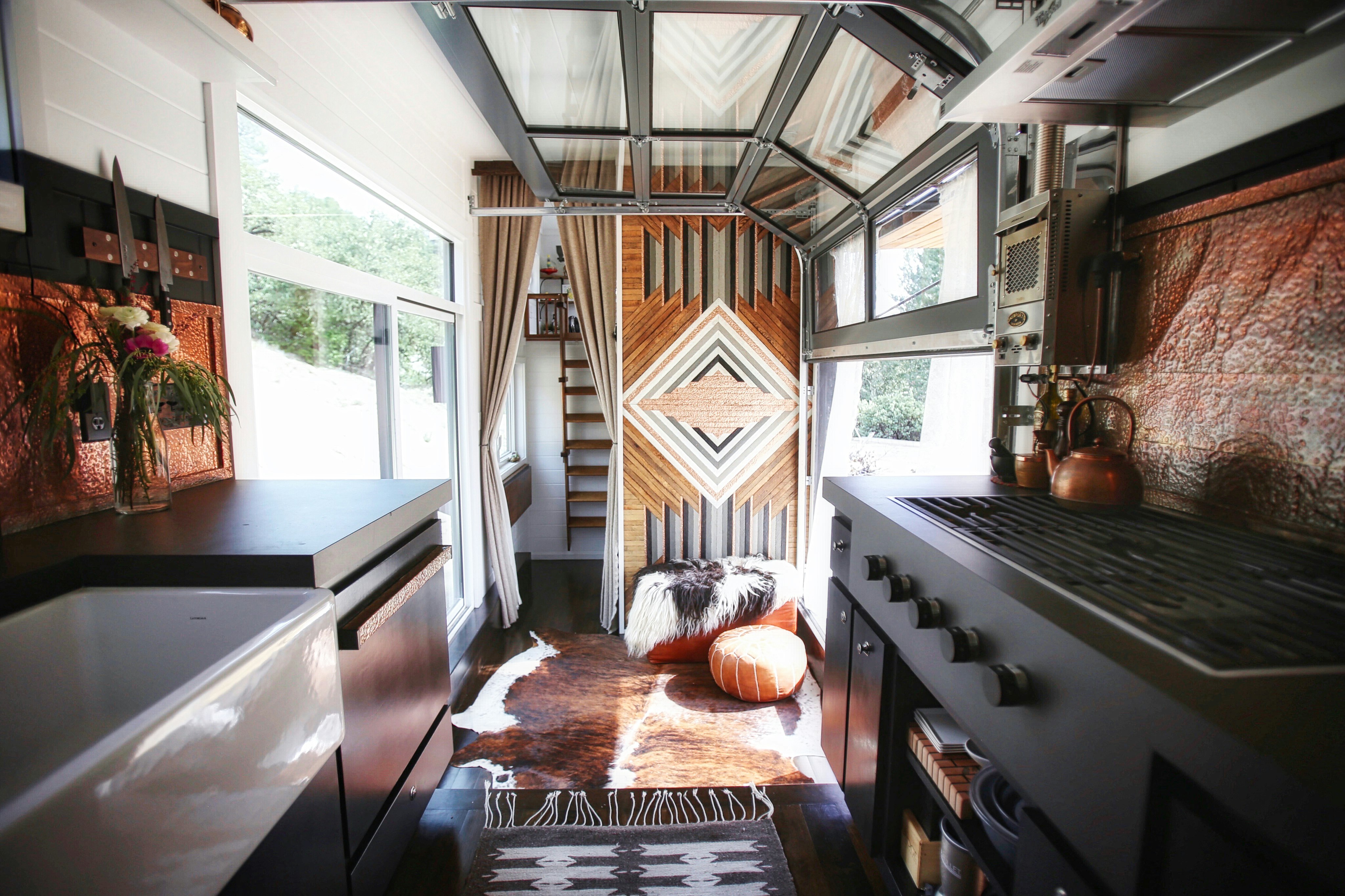 Inside a Tiny House With a Pop-Out Deck - Alpha Tiny Home by New
