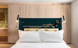 Bed by Pedro da Costa Felgueiras for The New Craftsmen; vintage 60s Lita lights from 1stDibs.&nbsp;