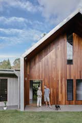 Australian spotted gum wood was used for sections of the exterior wall.