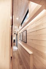 The walls and ceilings are made from white-washed pine. The floors consist of waterproof luxury vinyl planks, and the built-in components are made of Baltic birch plywood.&nbsp;
