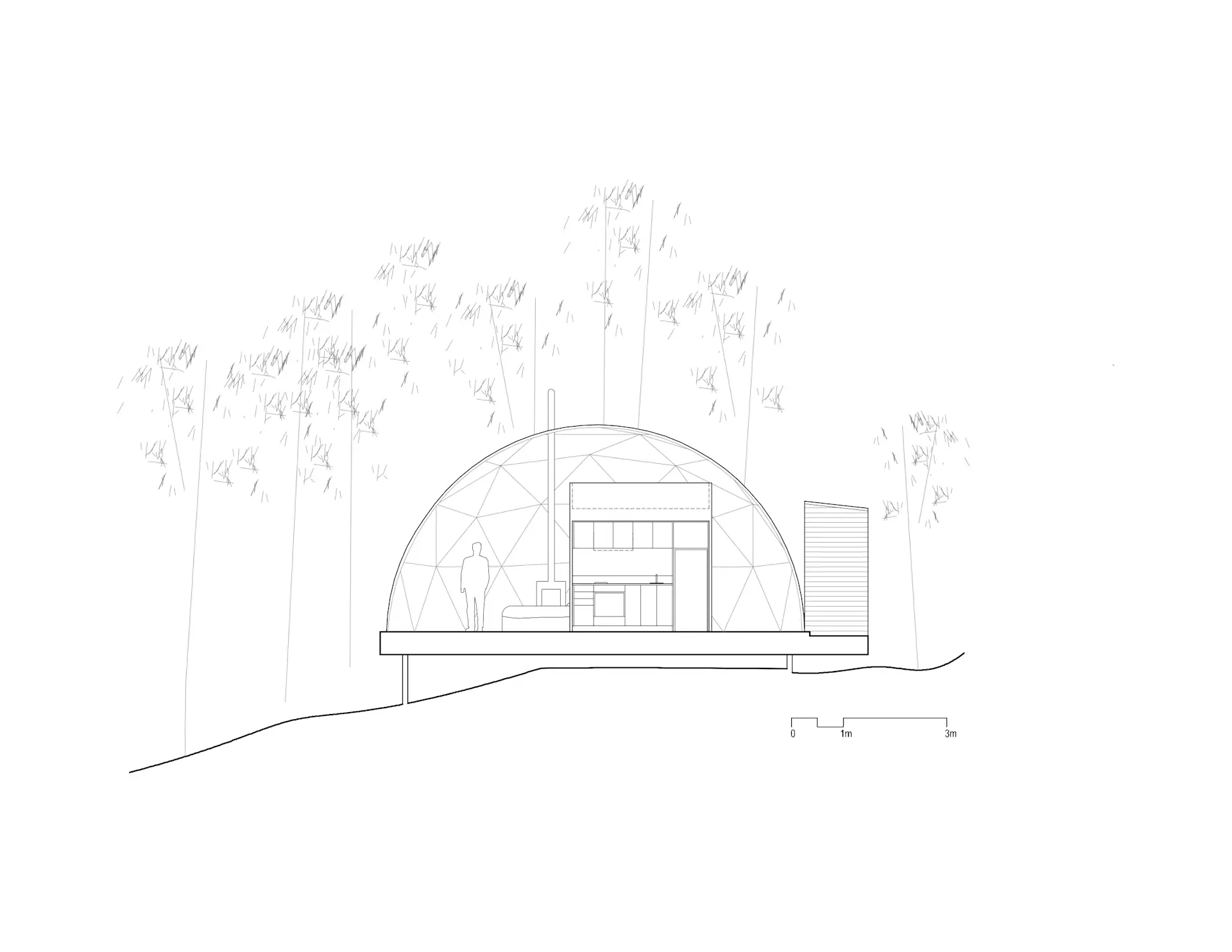 Dômes Charlevoix sectional drawing
