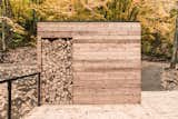 Outdoor firewood storage ensures that guests are well stocked.
