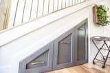 Wind River Tiny Home made custom polygon storage stairs on casters to fit the angle of the staircase