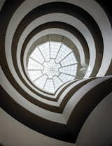 Solomon R. Guggenheim Museum, view of rotunda and skylight from ground floor.