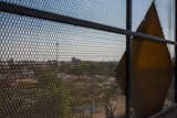 	A  details  of the metal mesh with the panel resting on it