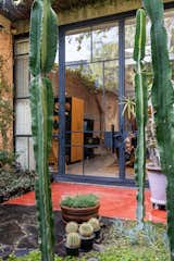Main Entry thru garden - overhang allows winter sun in & summer sun out 