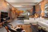 Living Space - MX take on Hans Wagner circle chair - Yucatan hammock - natural materials soften brick & concrete 