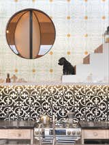 Kitchen w/mariposa (butterfly) window, MX concrete mosaic tile & Mojo