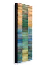 "Citrine", Wall Artwork,
for private Residence

44"h x 16"w, 2"d
layered, colored metal tiles
on wood panel