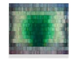"Emerald Fluorite", Wall Artwork,
for private Residence

39"h x 46"w, 2"d
layered, colored metal tiles
on wood panel  Photo 12 of 15 in Cascade Series
