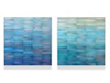 (2) 30" x 30" x 2" each, painted metal on wood panel