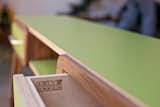 Drawer detail. Custom Entry Table by Able and Baker.  Designed and Fabricated in our Southern California woodshop.