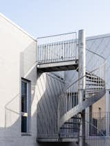 Sculptural galvanized staircase 