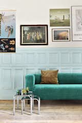 IKEA Klippan sofa with a Bemz cover in Emerald velvet by Designers Guild.  Photo 1 of 1 in Living room ideas by Aleia Brown from Vintage velvet