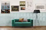 IKEA Klippan sofa with a Bemz cover in Emerald velvet by Designers Guild.