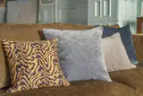 Bemz x Designers Guild cushions in Zinc, Mist and Sea velvet.
