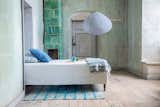 Bemz daybed cover in Pearl Tegnér Melange. Bemz cushion covers in Duck Egg and Marine Brera Lino from Designers Guild.