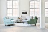 IKEA Stocksund sofa and armchairs with Bemz covers in Pale Aqua and Thyme Brera Lino by Designers Guild and Feather Grey Linara by Romo.