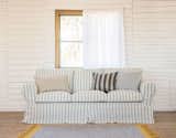 IKEA Ektorp sofa with a Bemz Loose Fit Country cover in Cloud Brera Fino by Designers Guild. Bemz cushion covers