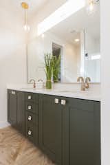 Unit A - Master Bath - Here we used a green that we found from a shirt we had and had it color matched because,  why not :)