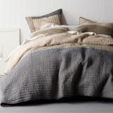 Cortland Quilt: Neutral. We’re shifting into neutral with big bands of color. The Cortland collection is the epitome of perennial fun in subdued, versatile shades of taupe and gray. Crafted of yarn-dyed cotton that’s pre-washed for softness.